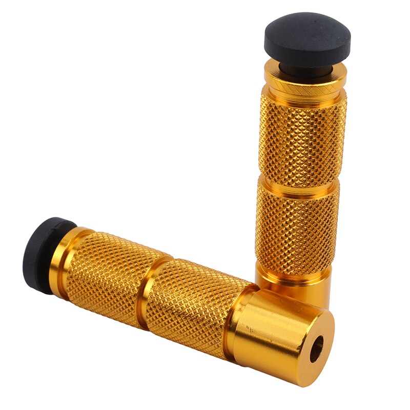 Footrest Durable Tools Universal Aluminum Alloy Rear Foot Pedal Motorcycle Round Extension Pegs Replacement Threaded: Gold