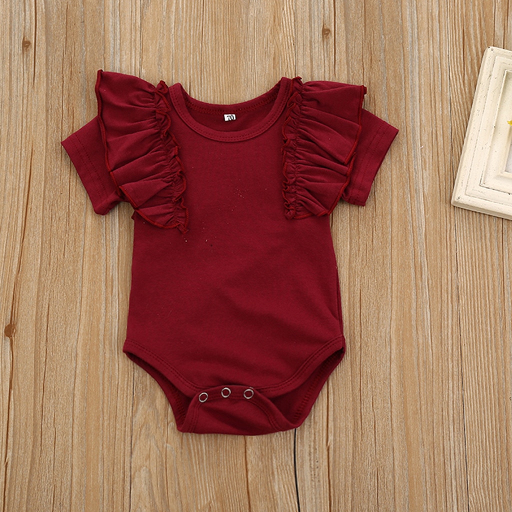 Baby Girls Tiered Skirt Set Romper+Skirt+Headband+Shoes 4PCS Outfits