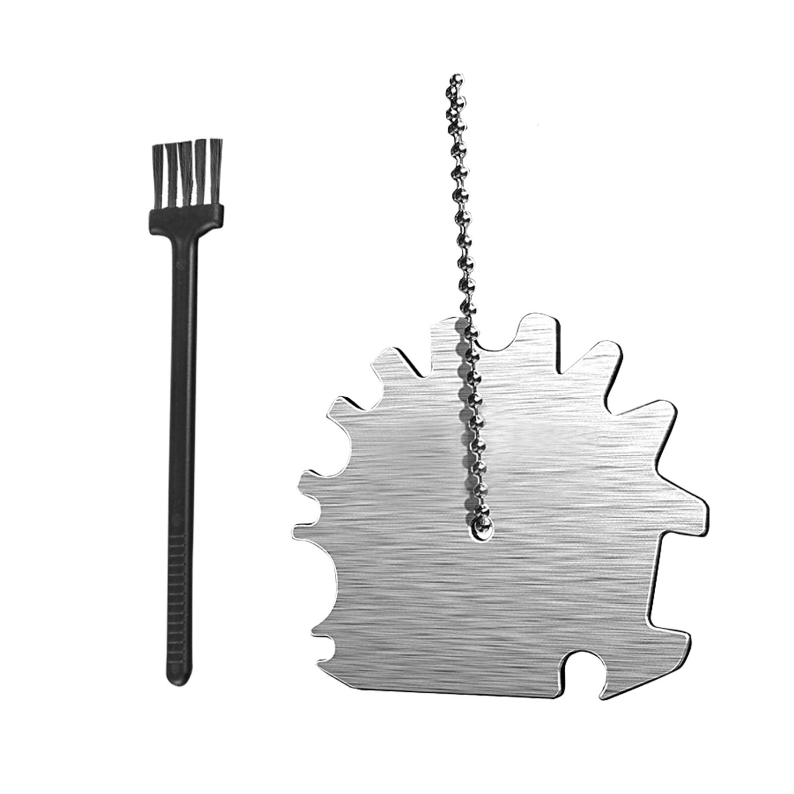 Grill Scraper Tool Stainless Steel BBQ Grill Brush Bristle Free Cleaner Bottle Opener Accessories For Men BBQ Grill Clean