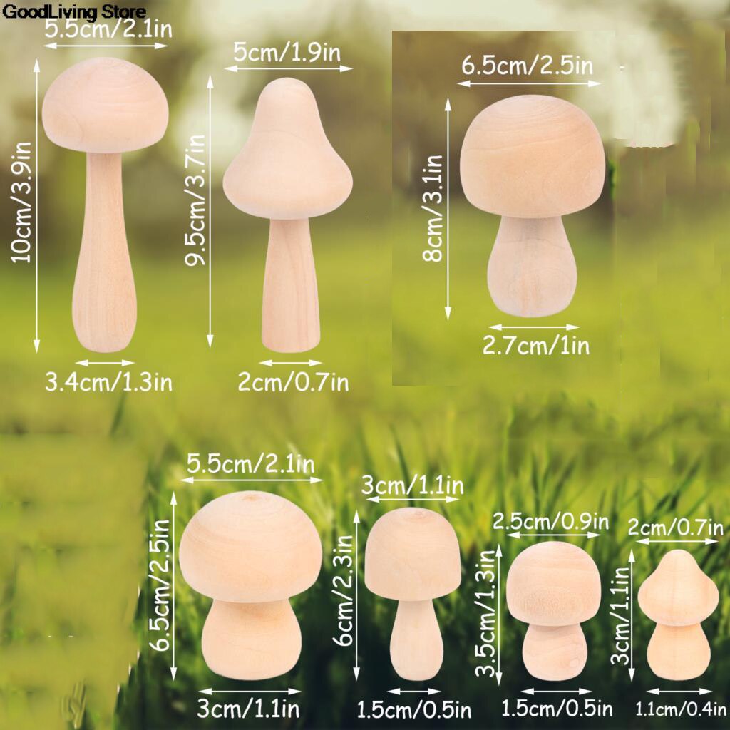 9 kpl puinen sienisarja luonnollinen keskeneräinen sienet maalaamaton puusieni