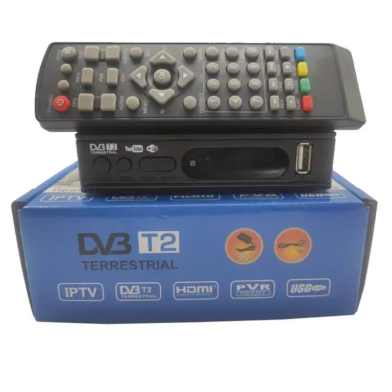 Sintonizador de TV DVBT2 Israel compatible con receptor terrestre HD hebreo 1080P H.264 caja convertidora Digital para Ucrania/Indonesia/África