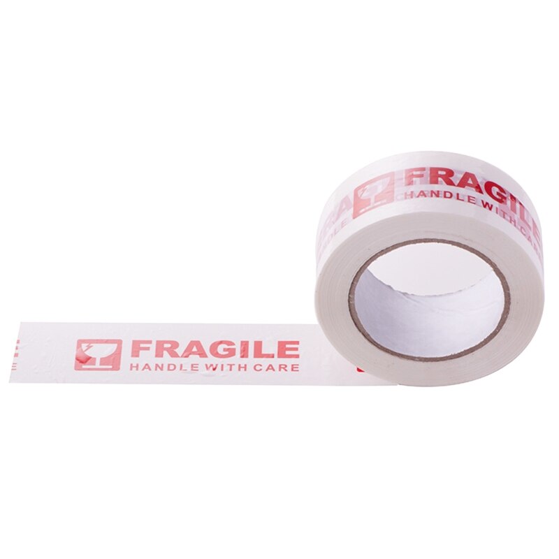 Wit En Rood Breekbare Verpakking Tape Handvat Met Zorg Bopp Waarschuwing Sticker Label