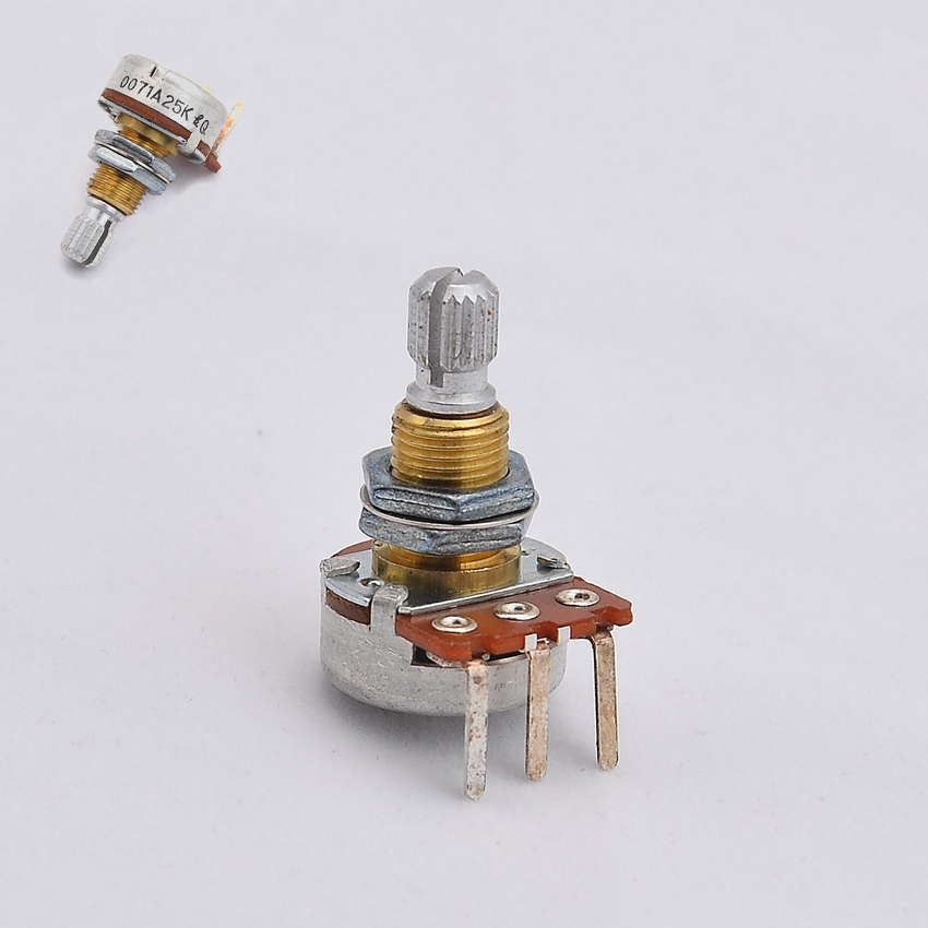Potentiomètre à arbre en laiton TQ A25K, POT, pour micro actif de guitare électrique et basse, 1 pièce: 0071A25K 1 Piece