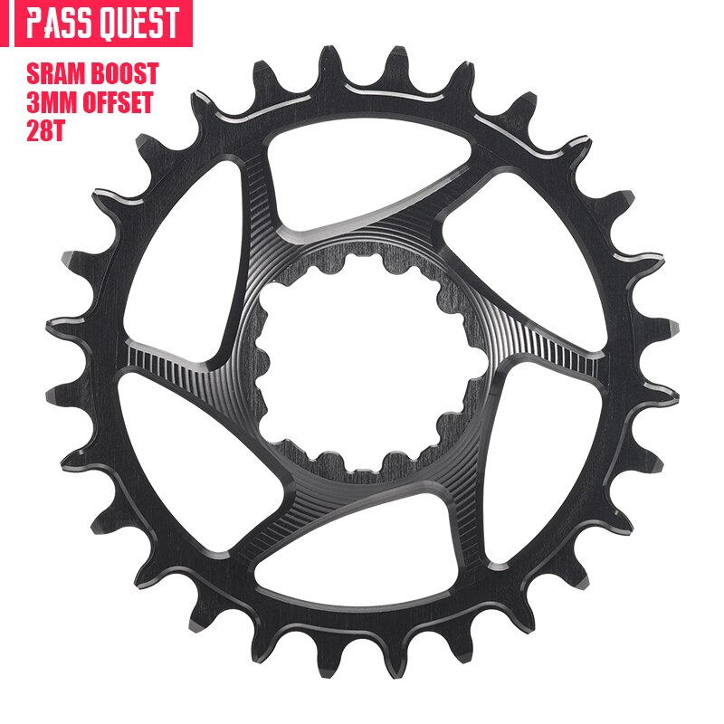 PASS QUEST 3mm Offset Crankset SRAM Gx xx1 Eagle GXP Round MTB Narrow Wide Chainring 32T-38T Bike Bicycle Chainwheel/Chain Wheel: 28T