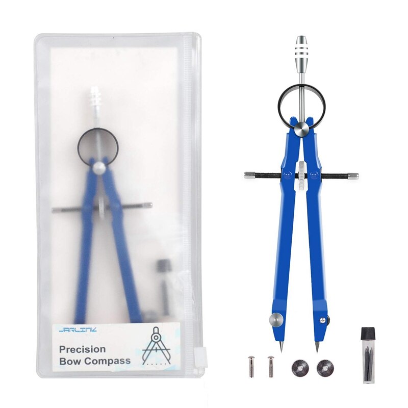 2 Pcs Compass, Compass Geometry Set with Lock, Math and Precision Compass, Metal and Durable for Solid and Plane Precision Tool,