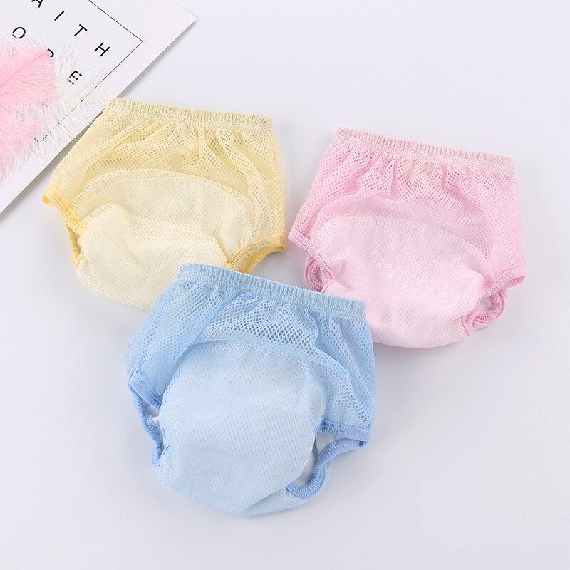 Couches en tissu réutilisable pour bébé, 3 pièces/lot, couches de poche en maille lavable, respirantes, pantalons de laboratoire pour nourrissons