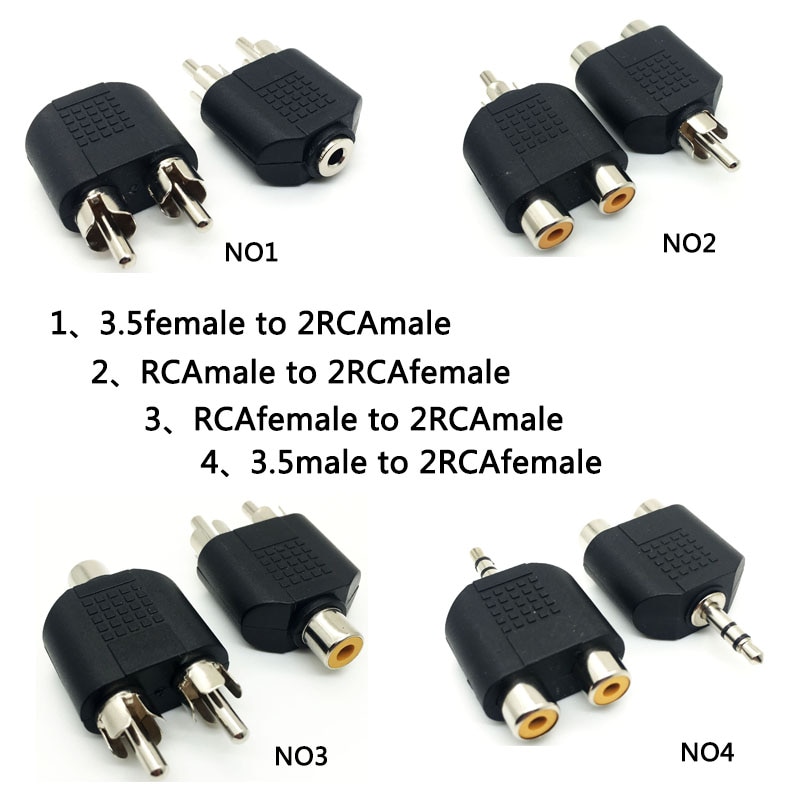 1 stücke 6,5mm stecker auf 3,5mm Audio- Stereo Jack Weibliche Zu 2 RCA Stecker Audio- Jack Stecker Adapter konverter für Lautsprecher