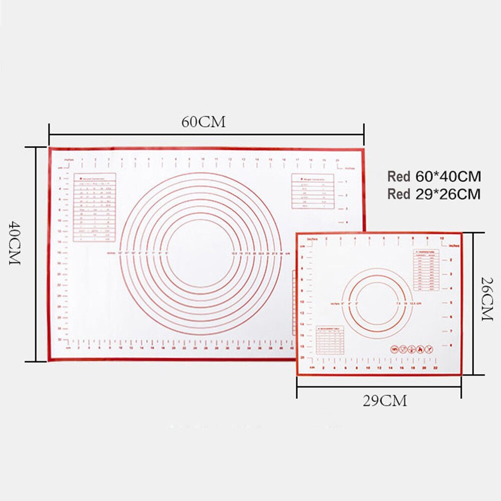 Silicone Non-stick Rolling Dough Mat Baking Pad Pastry Bakeware Kitchen Gadgets