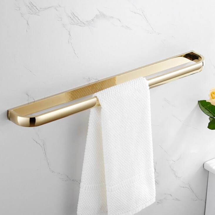 Koper Handdoekenrek Europese Stijl Golden Badhanddoek Rack Badkamer Badkamer Kamer Plank Hardware Hanger Set Bad Hardwares: single bar