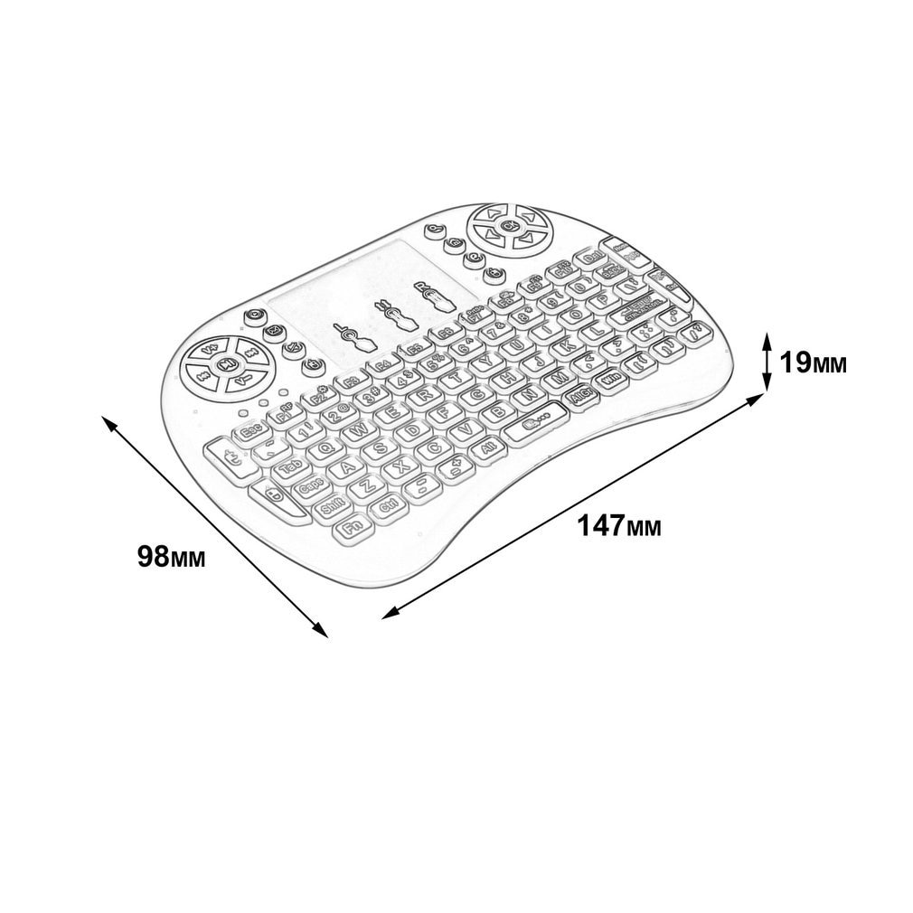 2.4Ghz Draadloze Toetsenbord Voor Android Tv Box Pc Laptop 92 Sleutels Dpi Verstelbare Draadloze Toetsenbord Backlight Met Touchpad Muis
