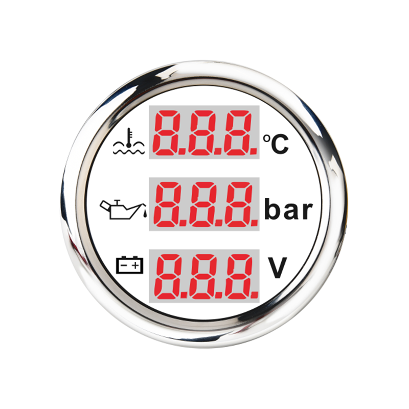3 in 1 Multi-Funktion 52mm Digital Manometer Wasser Temp Öl Druck Voltmeter Mit Alarm 9-32V: WS