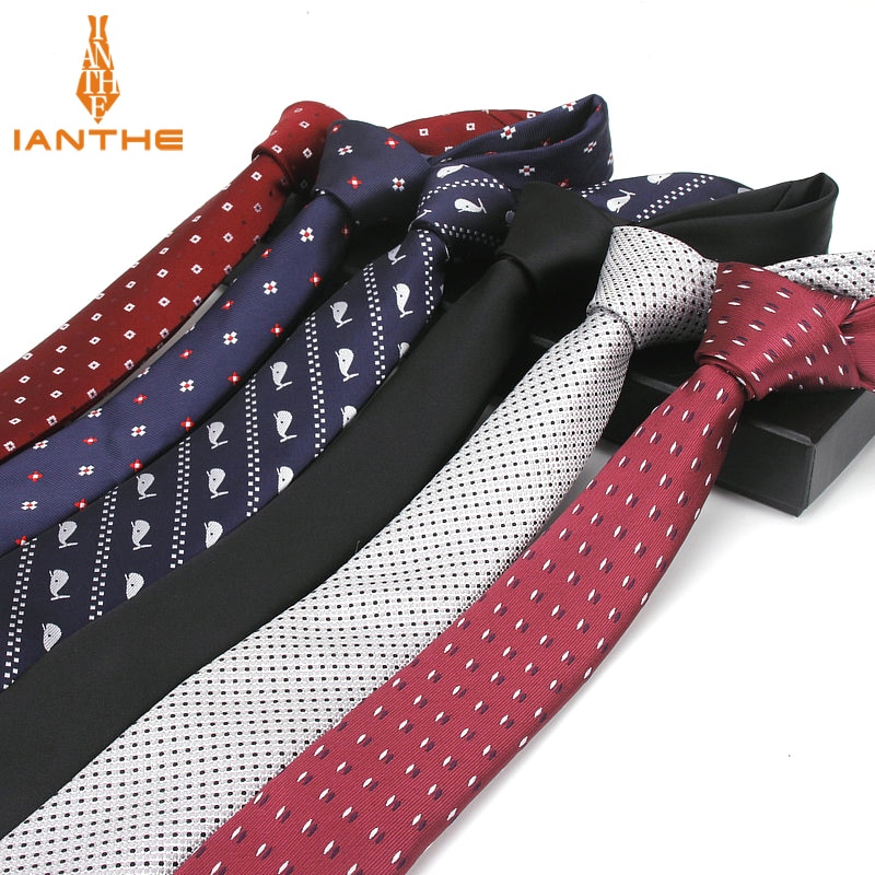 Mænds slips 5 cm tynde slips bryllup gommen slips til mænd dyr cravate forretning pour homme rouge slank stribe