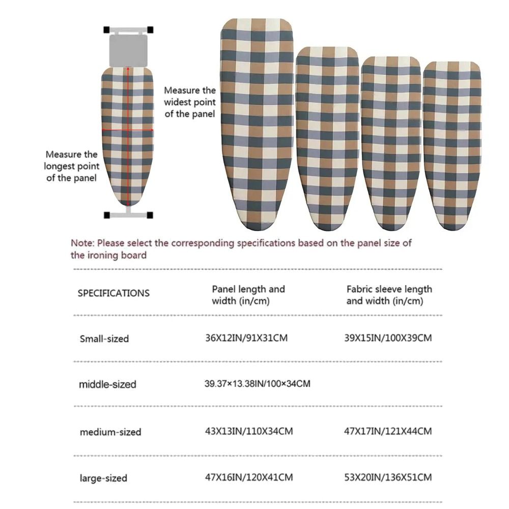 Strykebretttrekk med elastisk kant flekkbestandig sviende bomullspolstring varmeskjold for strykejern stryketrekk til strykebord