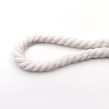 5 mètres 100%  coton 10mm 3 actions cordons de coton torsadés corde de coton tissée sac de bricolage cordon de serrage ceinture sangle accessoires de décoration: Blanc
