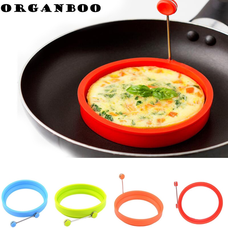 Organboo 1pc fødevarekvalitet rund form omelet silikone spejlæg klistrer ikke pandekageform 4 farver vælg