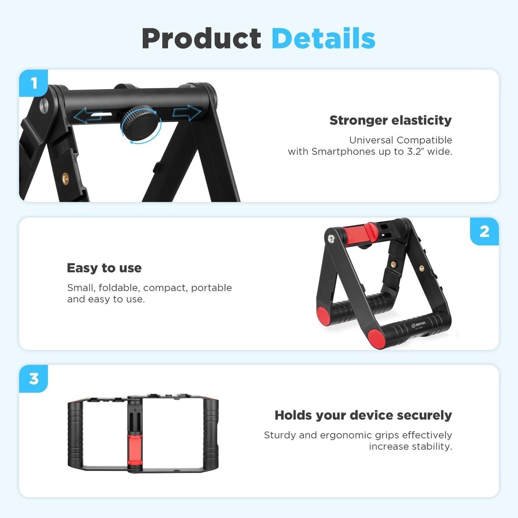 BOYA BY-VG300 Smartphone Video Rig Handheld Phone Selfie Gimbal Stabilizer Tripod for avid smartphone photographers filmmakers