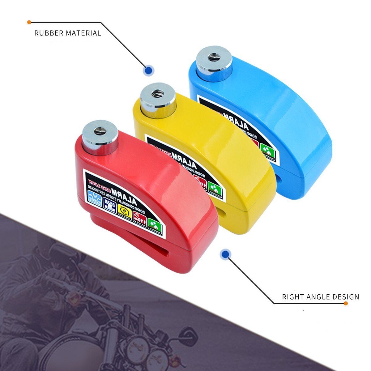 Motorcycle Alarm Lock Bike Lock Anti-theft Lock Moto Disc Brake Lock +Bag +Reminder Rope Waterproof Security Alarm Protection