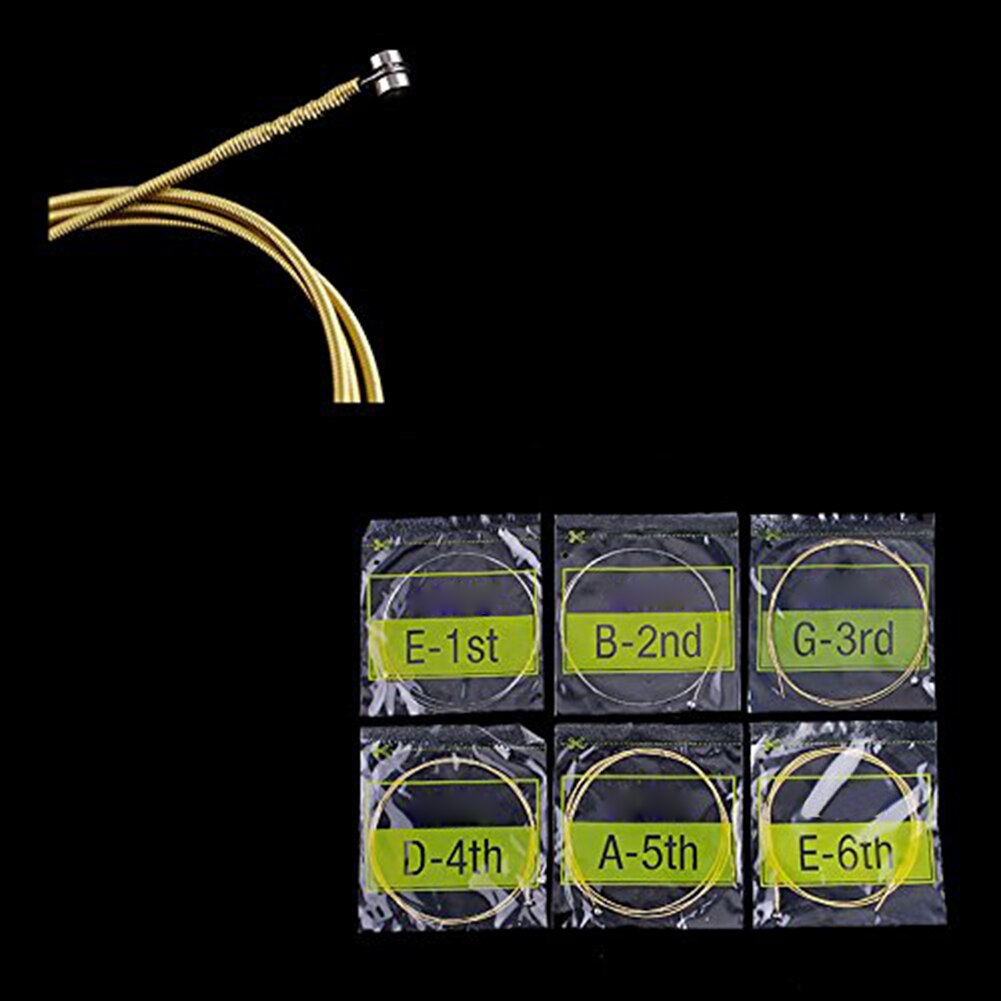 6Pcs/Set Guitar Strings Gold Plating Set Super Light for Classic Acoustic Guitar accessories