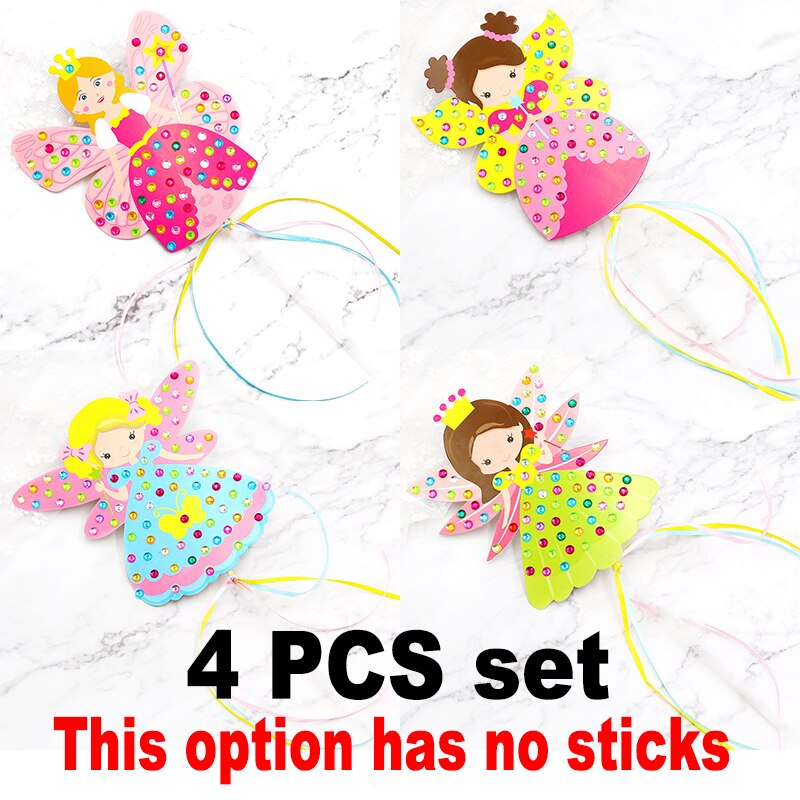 Diamond Fairy Stick craft Princess Stick kindergarten lots arts crafts diy toys Puzzle crafts kids for children's toys girl: 4PCS SET