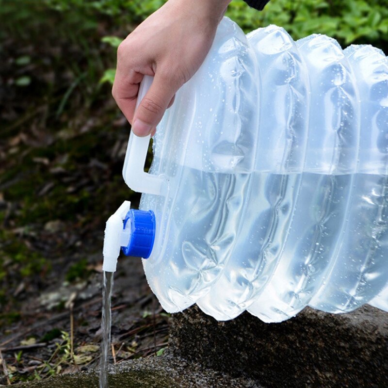 3L Outdoor Camping Opvouwbare Emmer Water Zak Container Met Tap Draagbare