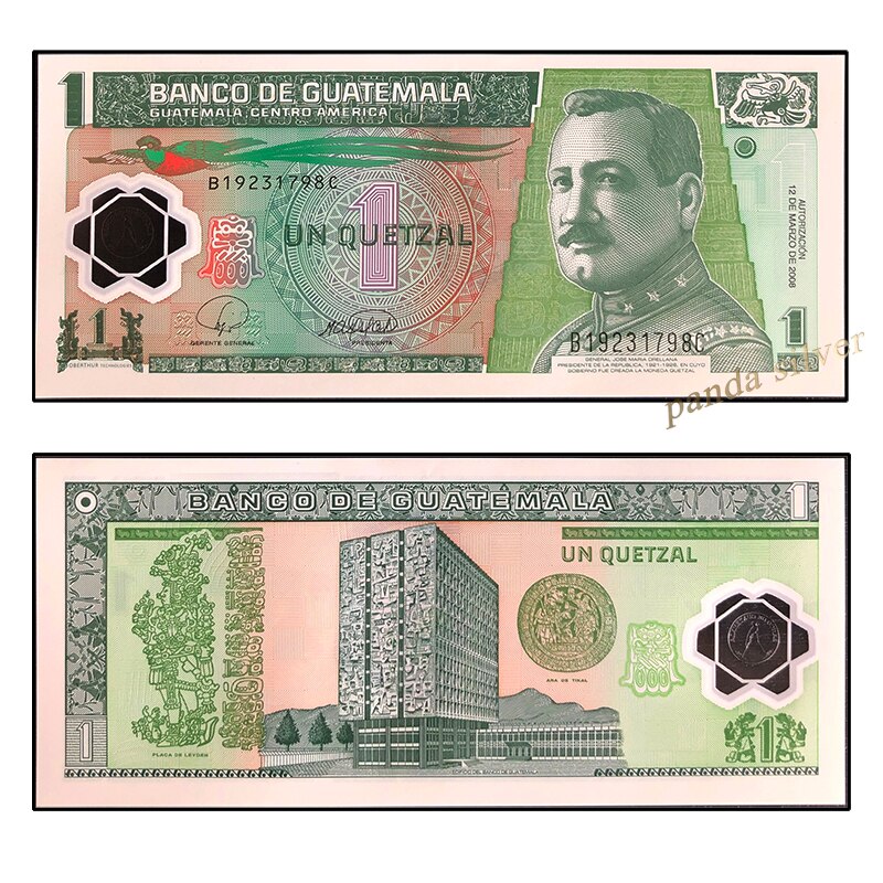 11 PCS Polymer Notes Uit Verschillende Landen Lot Set, UNC Originele Polymeer Note: Guatemala