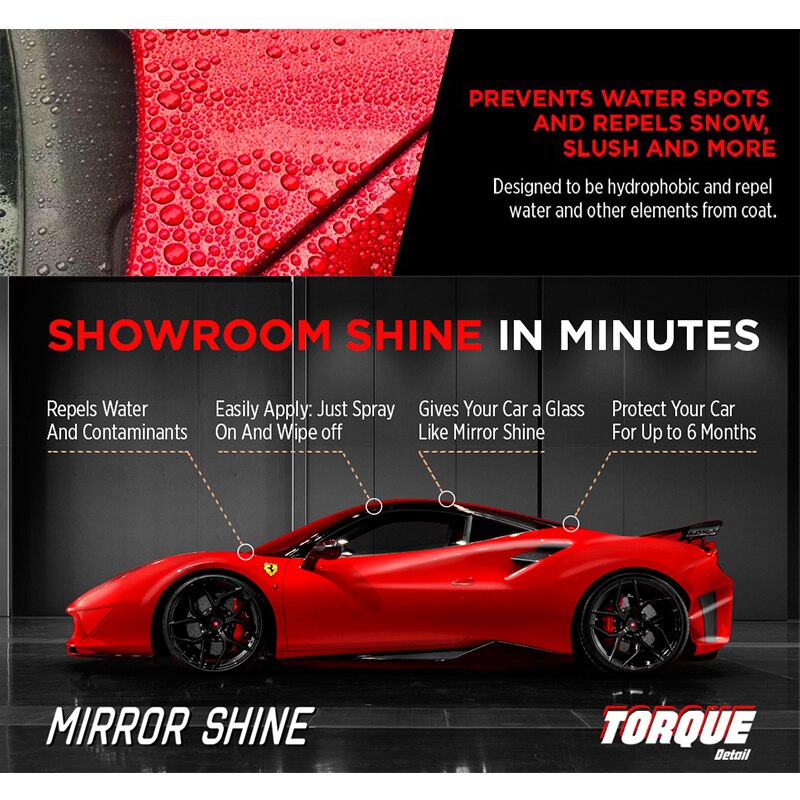 120ml Quick Ceramic Spray Coating for Car Polish Wax. Waterless Car Wash Polish Mirror Shine Hydrophobic Polymer Paint Sealant