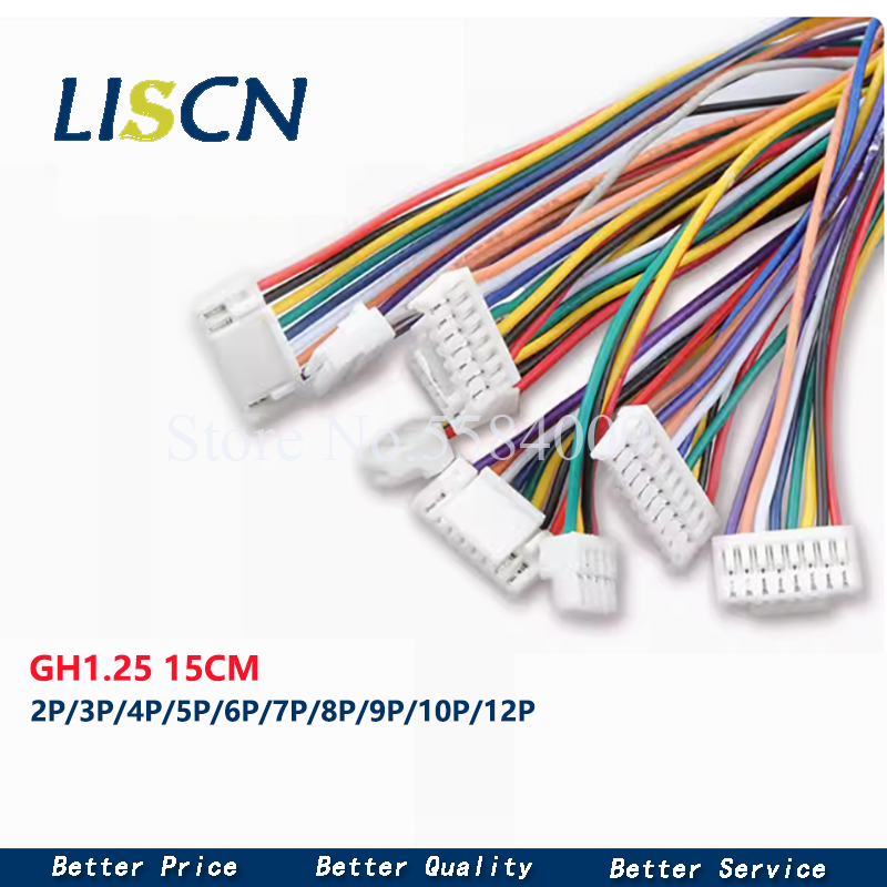 10 pièces Micro JST GH 1.25 2P 3P 4P 5P 6P broche mâle femelle connecteur avec fil 15cm câble 150mm GH1.25 simple Double connecteur 28AWG