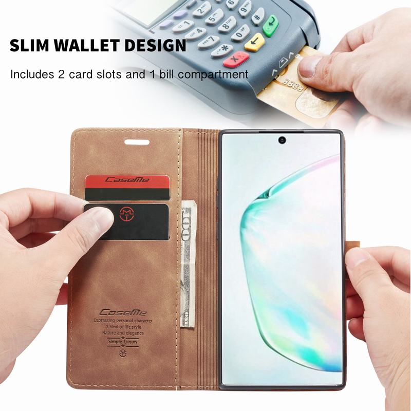 Leder Fall Für Samsung Galaxy Note 10 Plus 5G Abdeckung Fall Flip Brieftasche S Stift In Der Regel Verwenden Top Protector für Samsung Note10 +