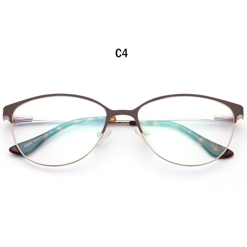 Gafas ópticas de aleación para mujer, anteojos de ojos de gato para miopía pequeña, Marcos para lentes recetados, miopía, hipermetropía, 2022: C4