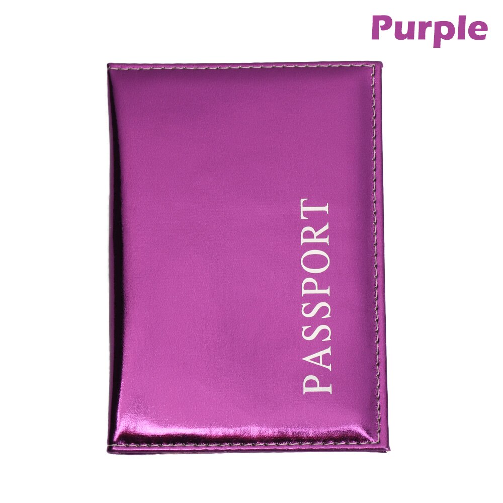 Paspoorthoezen reisaccessoires houder dames heren pu leer id bankpas paspoort beschermer zakelijke portemonnee case: Paars