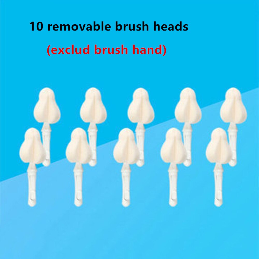 Triple Brush Set - Baby Bottle Removable Cleaner Brush, Feeding Mamadeira Nipple Brush & Straw Cleaner Limpia Biberones: 10 Removable heads