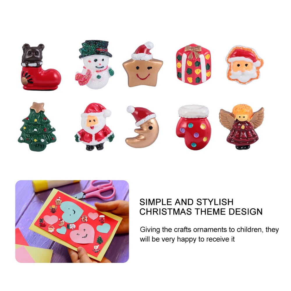24 stuks stijlvolle, kleurrijke decoratieve kerstversieringen van hars, kerstbedels, kerstaccessoires, doe-het-zelf-versiering voor huisdecoratie: Default Title