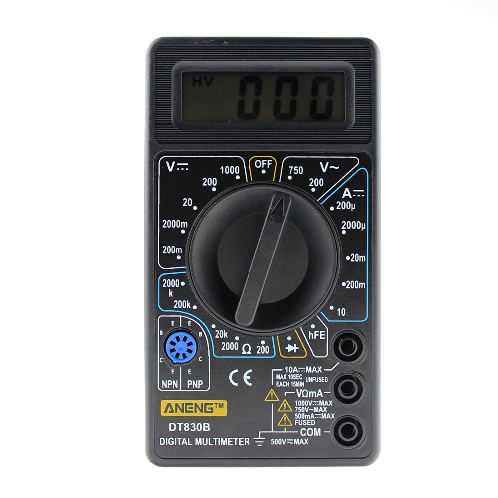 DT830BLCD Counts Auto Range Digital Multimeter AC/DC Voltage Current Tester with Temperature Measurement