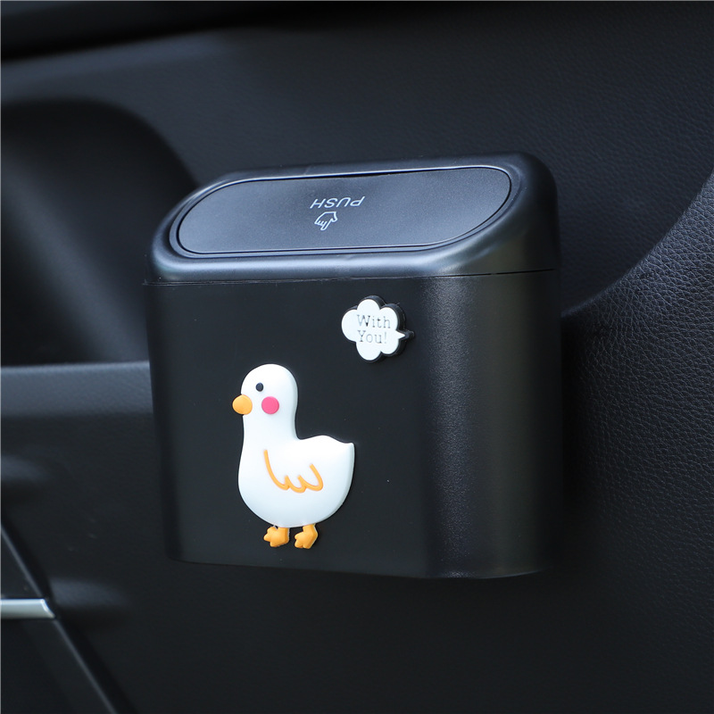 Poubelle de dessin animé multifonctionnelle pour porte de voiture, poubelle de rangement pour débris, fournitures d'intérieur de voiture bricolage,: green