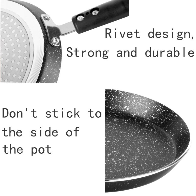 Roze/zwart/gouden antiaanbak maifan stenen wok pannenkoek ei steak antiaanbakpan geen olie rook thuis algemeen koken pan