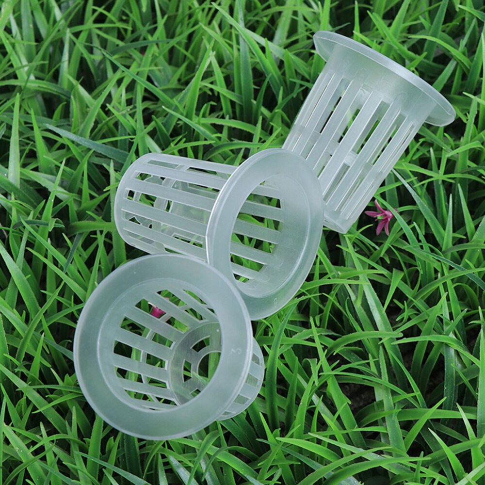 60pcs Garden Mesh Net Pots Hydroponic Baskets Nursery Root Fixing Holder