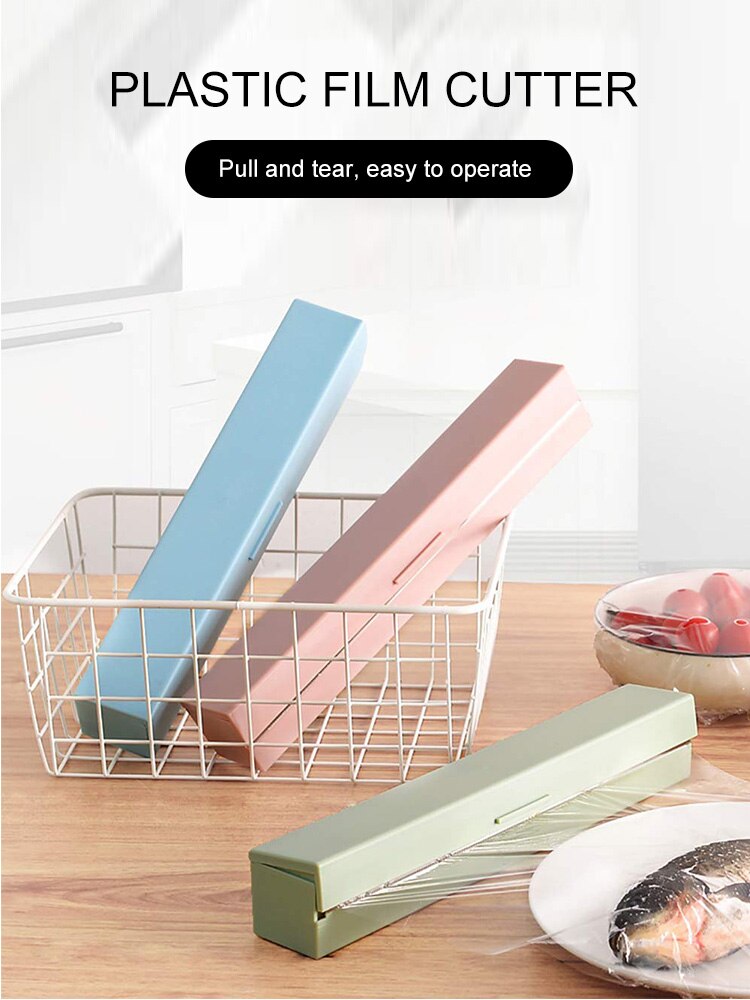 Plastic Wrap Dispenser Met Cutter Hervulbare Vershoudfolie Dispenser Keuken Aluminiumfolie Wax Paper Praktische Snijgereedschap