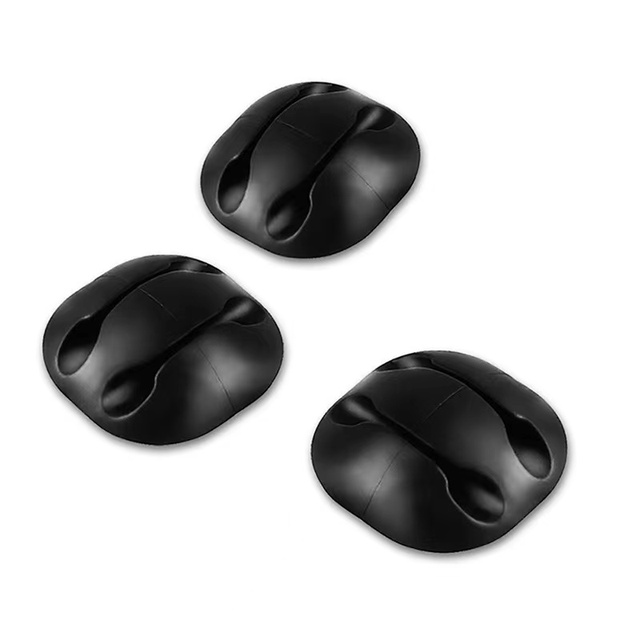 Organizador de cables USB de silicona, bobinador de cables de escritorio, Clips de gestión, soporte de cables para ratón, auriculares, organizador de cables de coche: Transparente