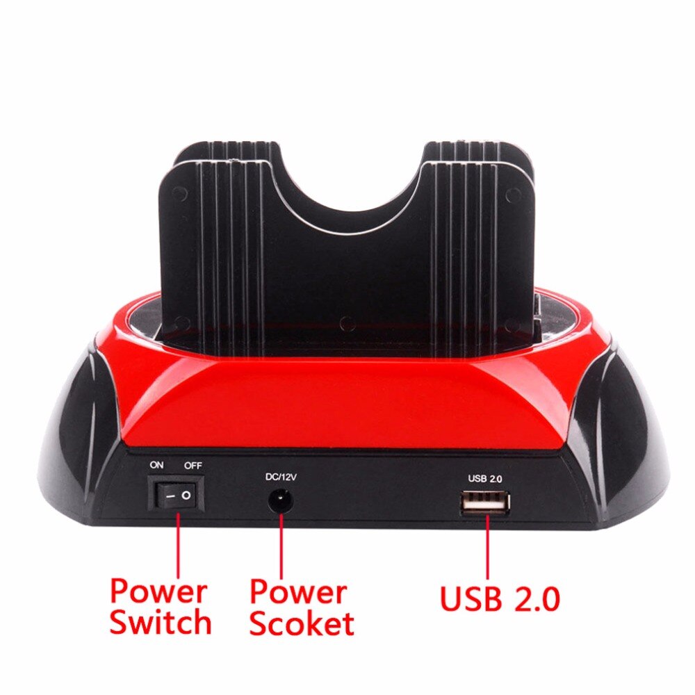 USB 2.0 Dual HDD Hard Drive Disk EU IDE SATA Docking Station Base for SATA/HDD/IDE Support Hard Disk Can