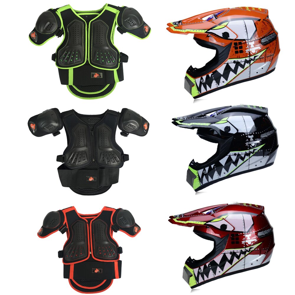 Age 4-15 years Child Youth Body Armor Kids Motocross Cycling Armour Vest Scooter MTB Knee Elbow Guard