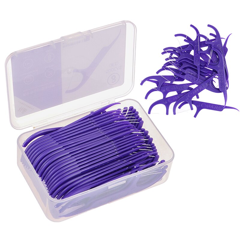 50 Stks/doos Tand Schoon Plastic Tandzijde Flosser Picks Tanden Tandenstokers Stick Oral Care