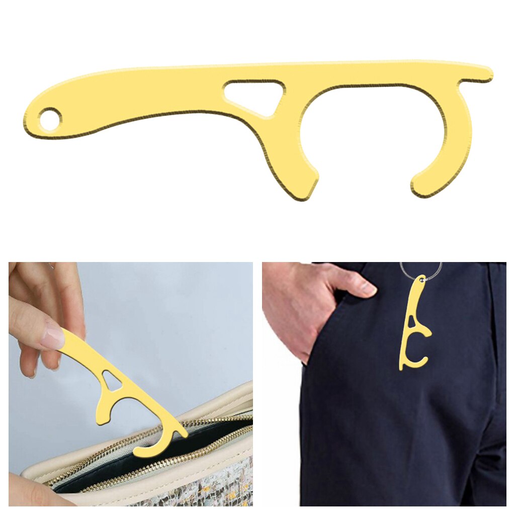 Main Portable en laiton sans touche ouvre-porte bouton de levage bouton poussoir poignée clé