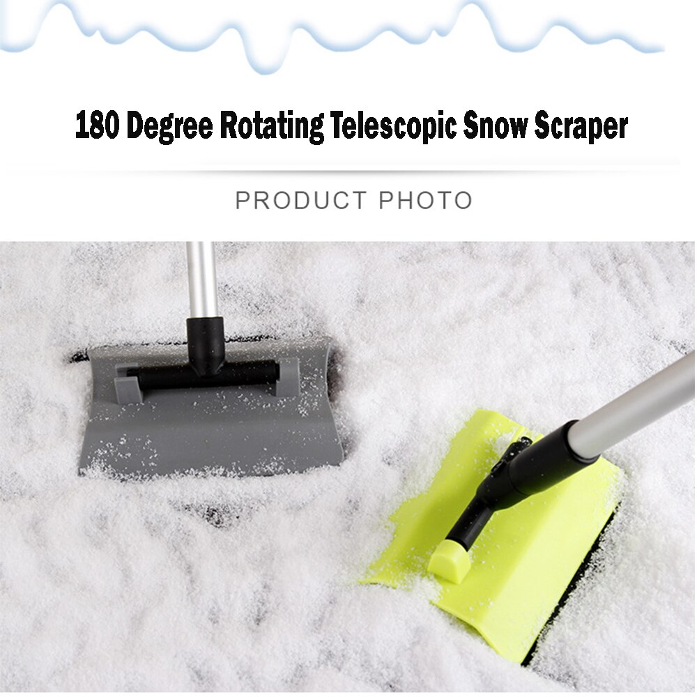Uitschuifbare Sneeuwschuiver Ijskrabber Sneeuw Borstel 180 Graden Roterende Voor Auto Auto Suv Vorst Voorruit Cleaner Winter Tool