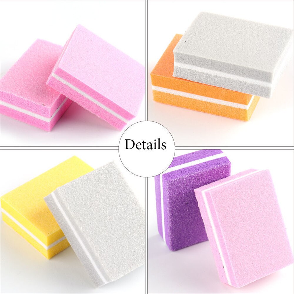 10 Uds de limas de uñas esponja bloques manicura herramientas para el cuidado de papel de lija para pulido de uñas de pedicura equipo