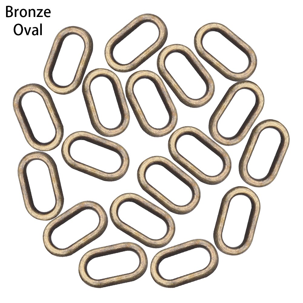 20Pcs 4Mm Mini Ovale/Vierkante/Driehoek Pop Zak Gesp Diy Pop Ultra-Kleine Bagage Kleding schoenen Hardware Onderdelen Accessoires: Bronze-Oval