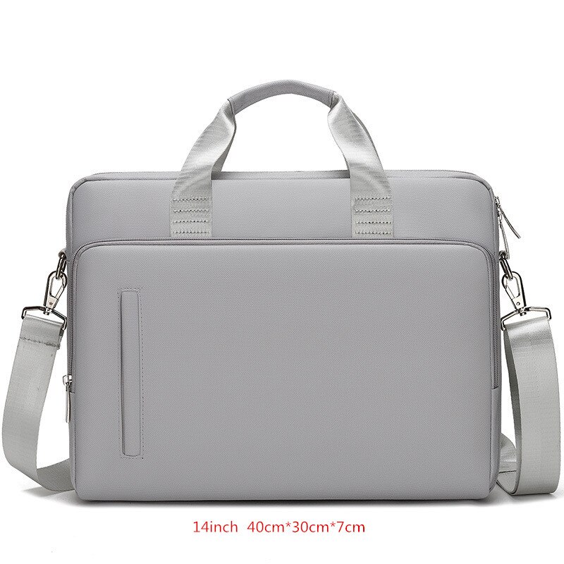Męska teczka damska torba na laptopa odporna na wstrząsy wodoodporna torba na ramię Crossbody torba podróżna na telefon komórkowy: B Light gray S