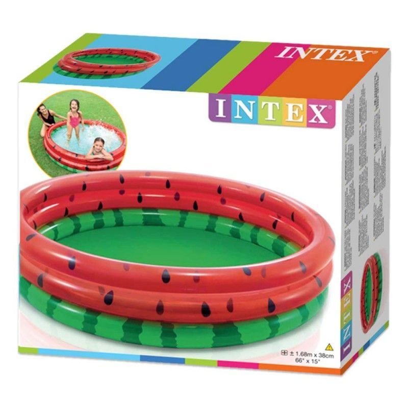 Intex 58448NP - Piscina Hinchable Sandía 168 x 38 cm - Piscina para disfrutar jugando en verano