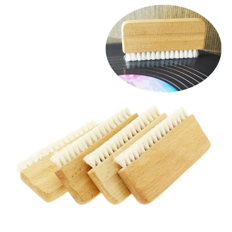 LP – brosse de nettoyage des poils de chèvre, disque vinyle, antistatique, manche en bois