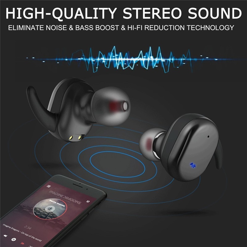 Tws Draadloze Bluetooth Oortelefoon Sport Draagbare Draadloze Bluetooth 5.0 Touch Oordopjes 3D Stereo Sound Headset Met Microfoon