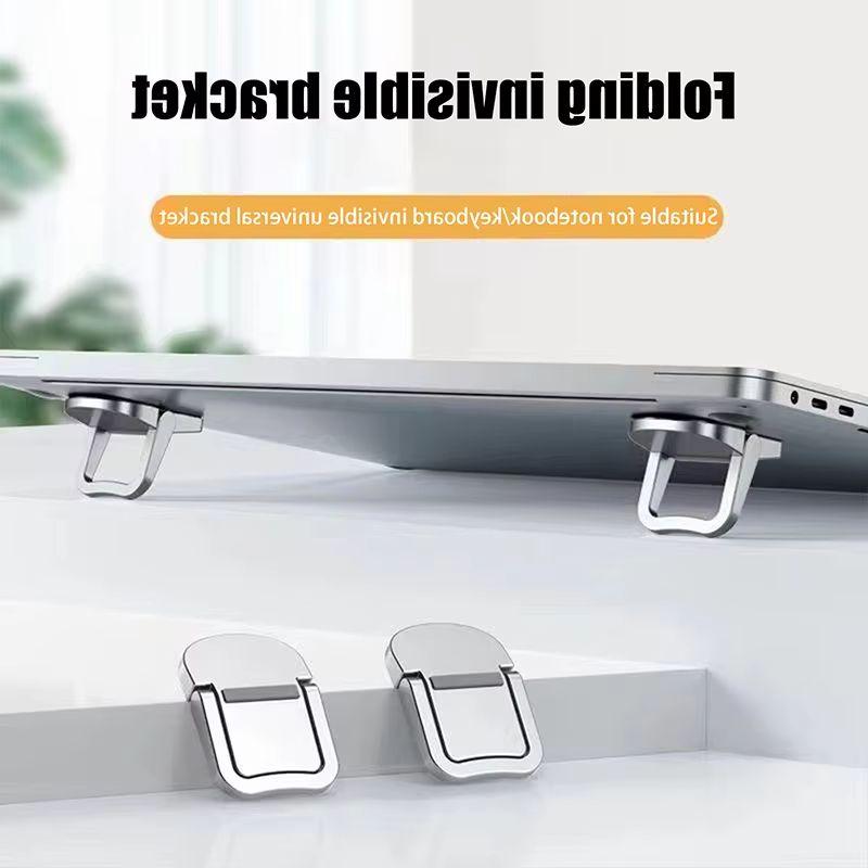 Verstellbarer, zusammenklappbarer Laptop-Ständer, Mini-Beine, ultradünn, tragbare Unterstützung für MacBook, Notizbuch, Kühlung, Halfter, Füße, unsichtbare Halterung
